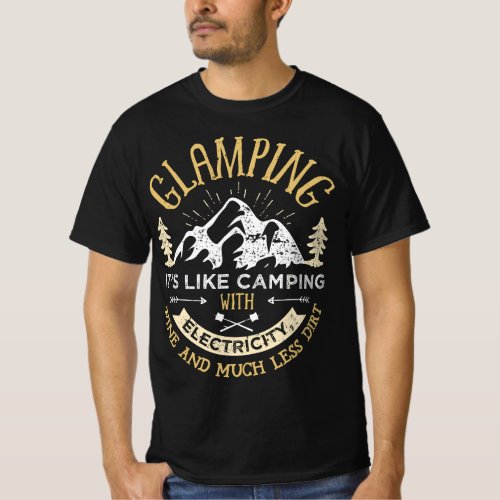 Glamping Definition Glamper Women Wine Funny Campi T_Shirt