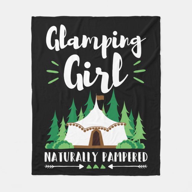 Glamping Girl Pampered Fleece Blanket (Front)