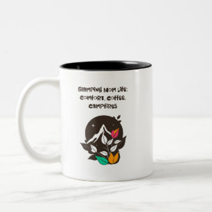 Glamping Mom Life Comfort Coffee Campfires Two-Tone Coffee Mug