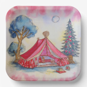Glamping Paper Plate