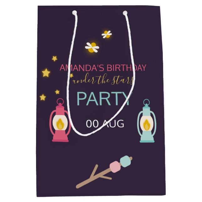 Glamping Party custom Guest Favor Medium Gift Bag (Front)