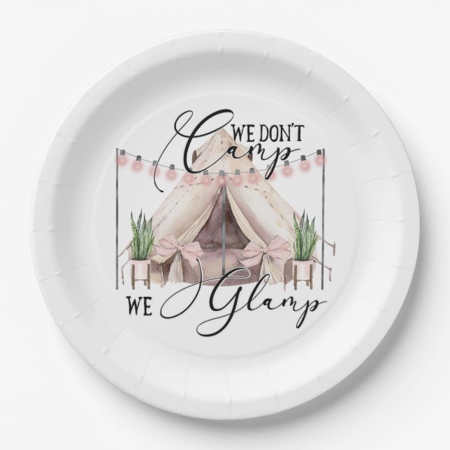 Glamping  Party Paper Plates (Front)