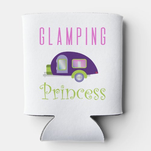 Glamping Princess Glam Camping Purple Camper Can Cooler