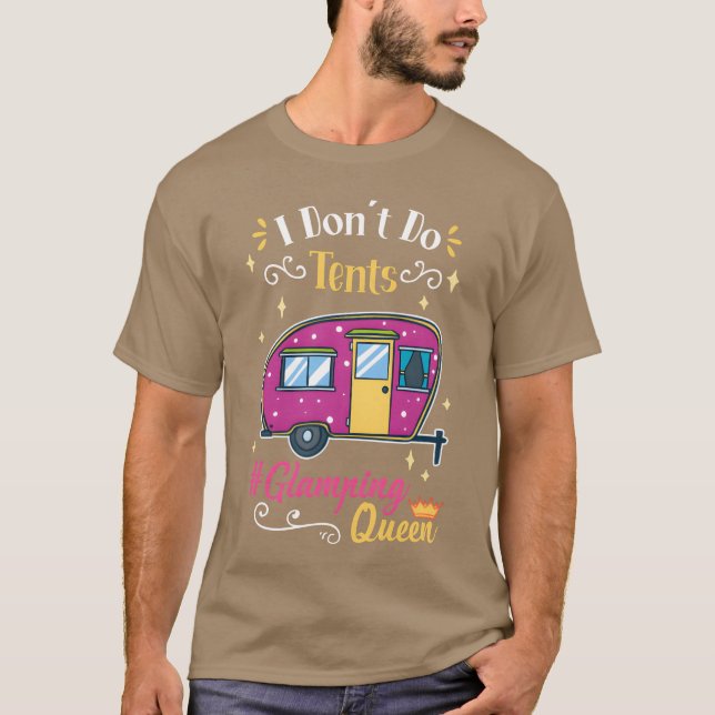 Glamping Queen Camping Grandma boy T-Shirt (Front)