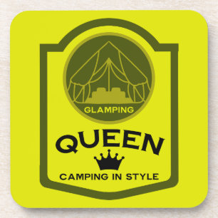 Glamping Queen Camping In Style Beverage Coaster