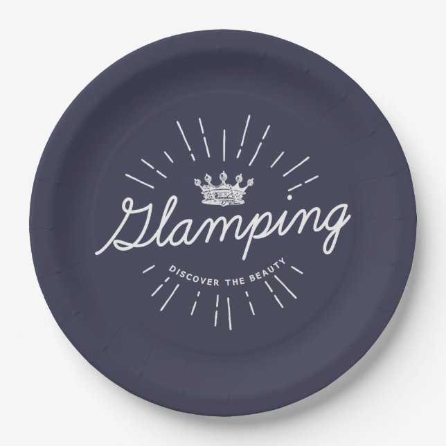 Glamping Queen Dark Color Paper Plates (Front)