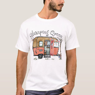 Glamping Queen Funny Vintage Camper T-Shirt