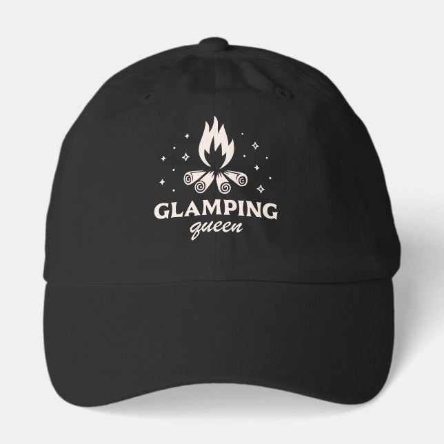 Glamping queen girl black aesthetic funny hat (Front)