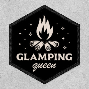 Glamping queen girl black aesthetic funny patch