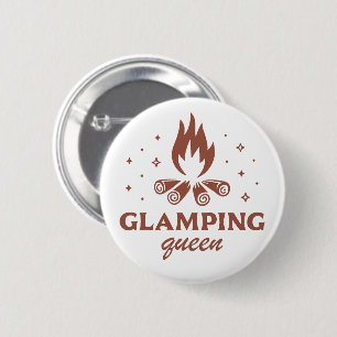 Glamping queen girl funny camping boho aesthetic button