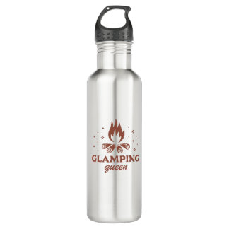 Glamping queen girl funny camping boho aesthetic stainless steel water bottle