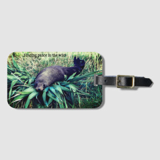 Glamping sea lion luggage tag