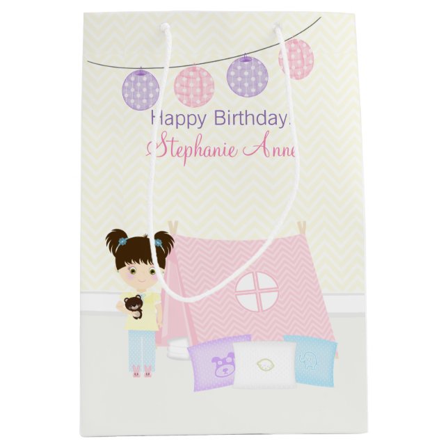 Glamping Sleepover Party Medium Gift Bag (Front)