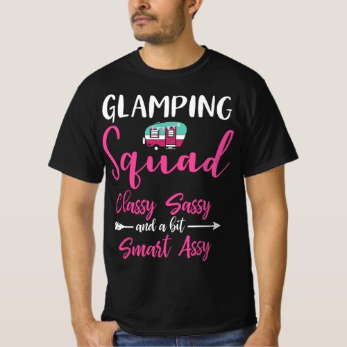 Glamping Squad Funny Matching Family Girls Camping T_Shirt