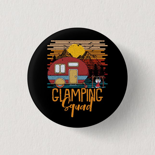Glamping Squad Matching Family Girls Camping Trip  Button (Front)