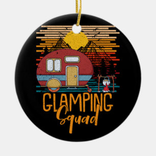 Glamping Squad Matching Family Girls Camping Trip  Ceramic Ornament