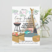 Glamping Themed Birthday Invitation (Standing Front)