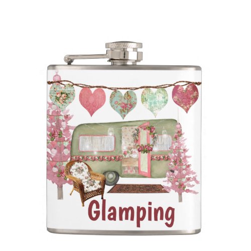 Glamping Vinyl Wrapped Flask