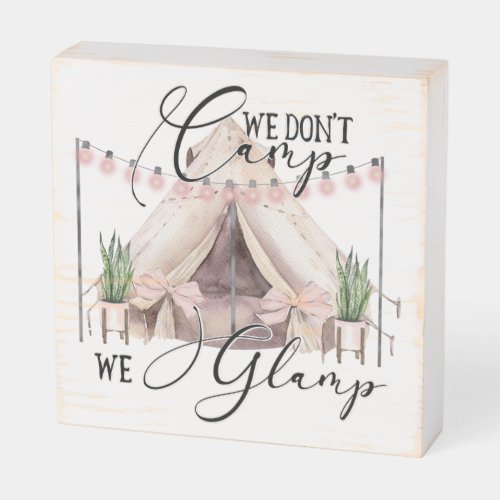 Glamping Wood Box Sign