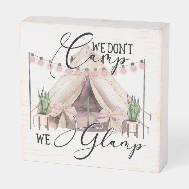 Glamping Wood Box Sign (Angled Horizontal)