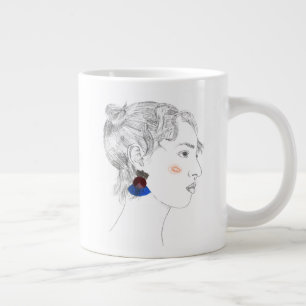 Glance Sketch - Portrait Giant Coffee Mug