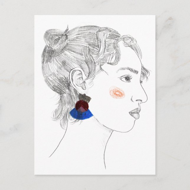 Glance Sketch - Portrait Postcard (Front)