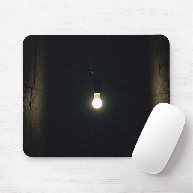 Glaring Light Bulb In Dark Room Mouse Pad (With Mouse)