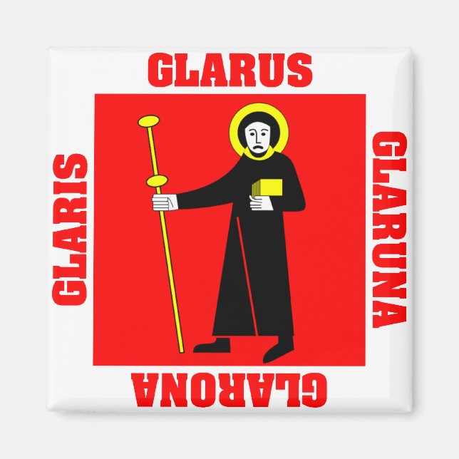 Glarus Switzerland Canton Flag Magnet (Front)
