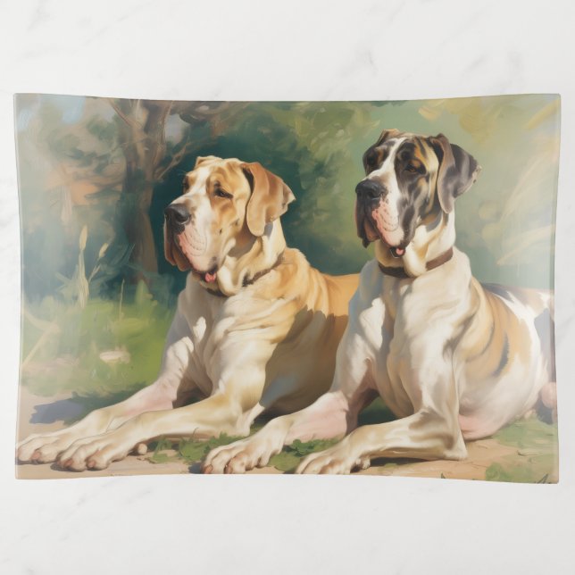 Glas Trinket with Great Dane paint Tray (Front)