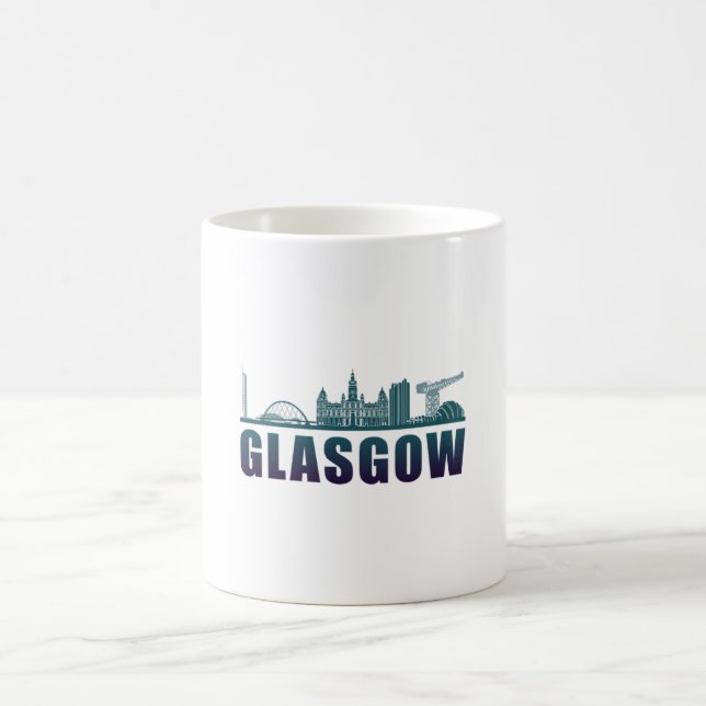 Glasgow City Cityscape Skyline Funny Gift Idea Coffee Mug (Center)