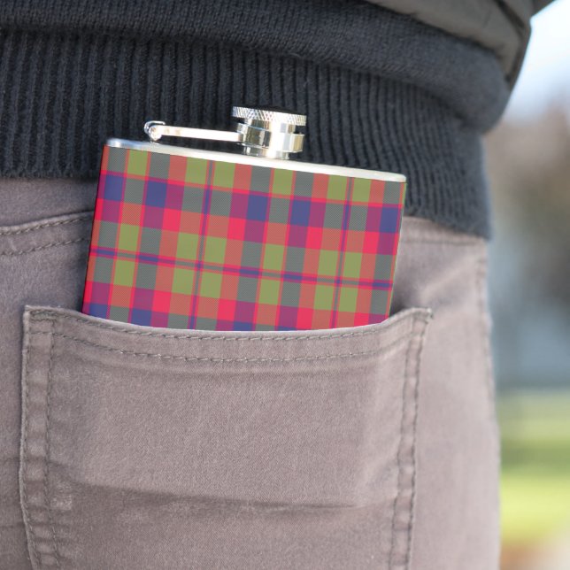 Glasgow City Tartan Plaid Pattern Flask (In Situ)