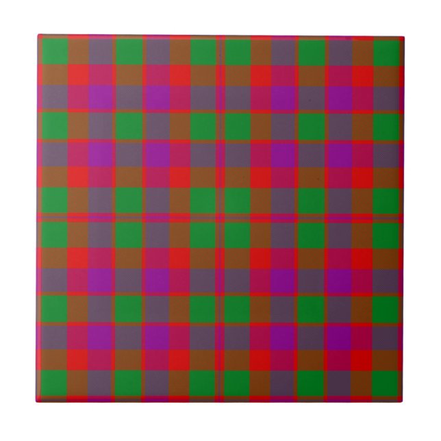 Glasgow Clan Hunting Tartan Plaid Ceramic Tile (Front)