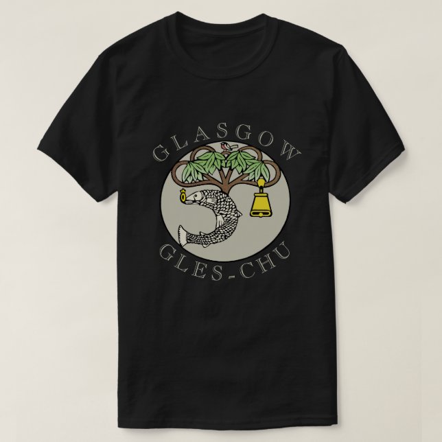 Glasgow Coat of Arms Art T-Shirt (Design Front)