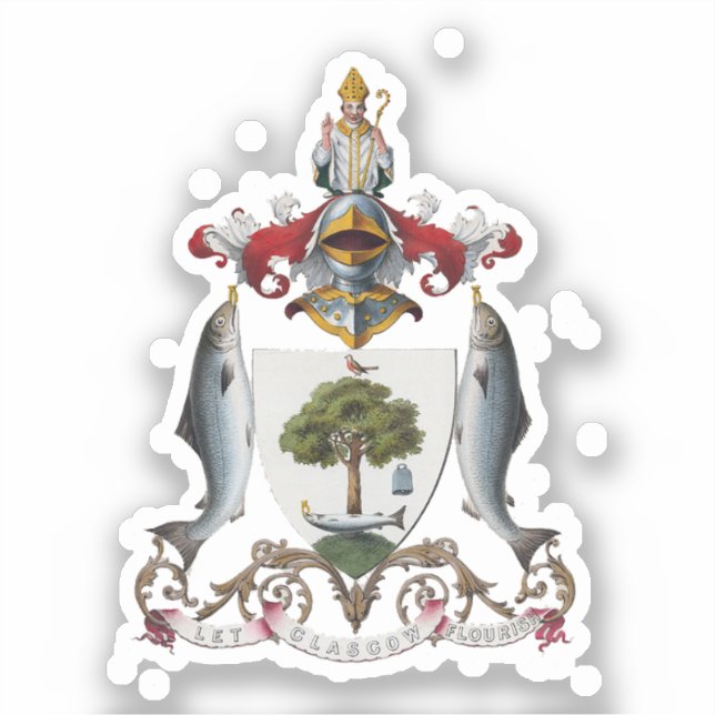 Glasgow Coat of Arms, SCOTLAND Sticker (Front)