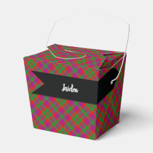 Glasgow Green Red Purple Tartan Treat Case Favor Boxes