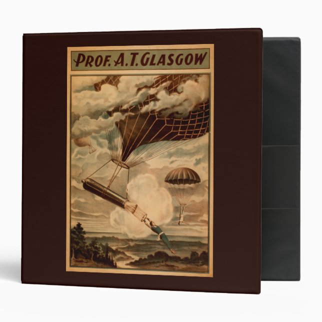 Glasgow Hot Air Balloon Circus Theatre Poster 3 Ring Binder (Front/Inside)