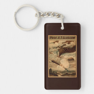 Glasgow Hot Air Balloon Circus Theatre Poster Keychain