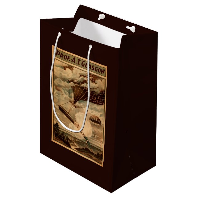 Glasgow Hot Air Balloon Circus Theatre Poster Medium Gift Bag (Front Angled)