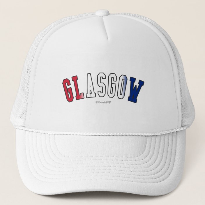 Glasgow in United Kingdom National Flag Colors Mesh Hat