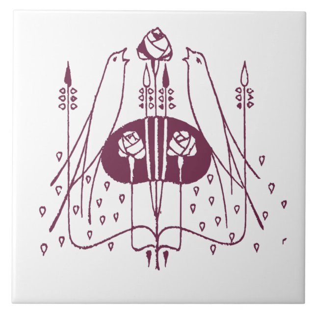 Glasgow Rose  Ceramic Tile (Front)