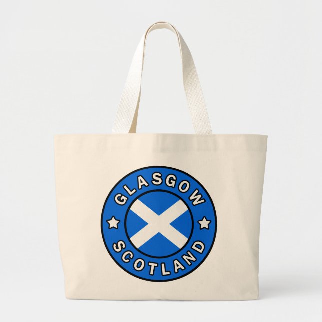 Glasgow Scotland Large Tote Bag (Front)