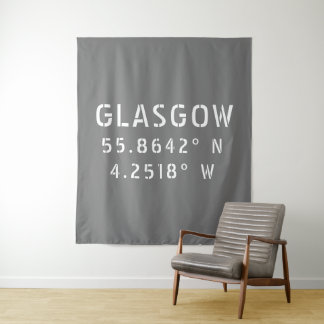 Glasgow Scotland Latitude & Longitude Tapestry