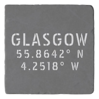 Glasgow Scotland Latitude & Longitude Trivet