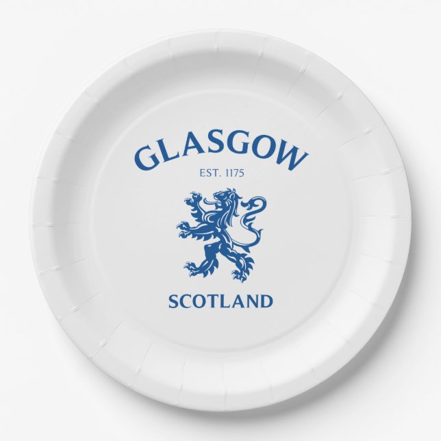 Glasgow Scotland Paper Plates (Front)