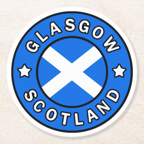Glasgow Scotland Round Paper Coaster