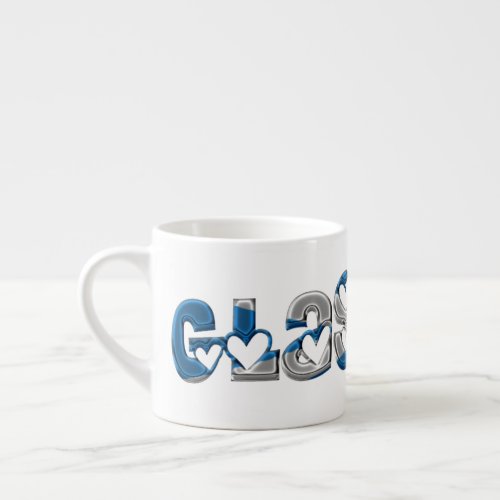 Glasgow Scotland Scottish Flag Colors Typography Espresso Cup