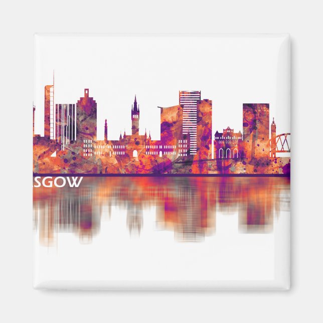 Glasgow Scotland Skyline Magnet (Front)