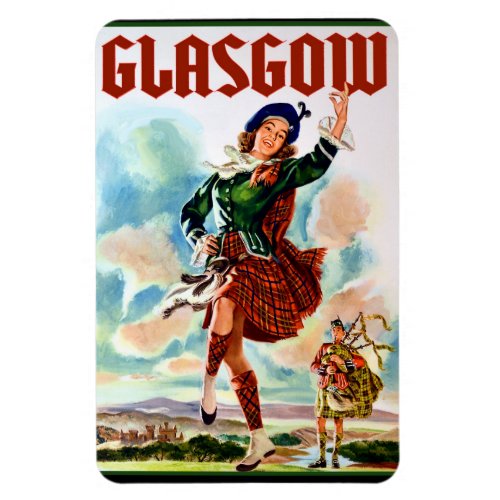 Glasgow Scotland Travel Poster Refrigerator Magnet