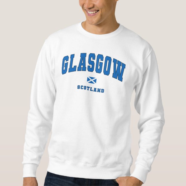 Glasgow Scotland Uk Vintage College Style  Sweatshirt (Front)