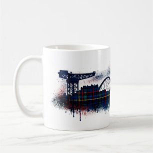 Glasgow Skyline Scotland Tartan Silhouette Coffee Mug